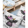 thumbnail image 2 of Farm Cow and Flowers on Wooden Texture Outdoor Pillow Covers Set of 2, Decorative Waterproof Throw Pillow Case, Not Today Heifer Cotton Linen Soft Cozy Cushion Pillowcases, 2 of 6