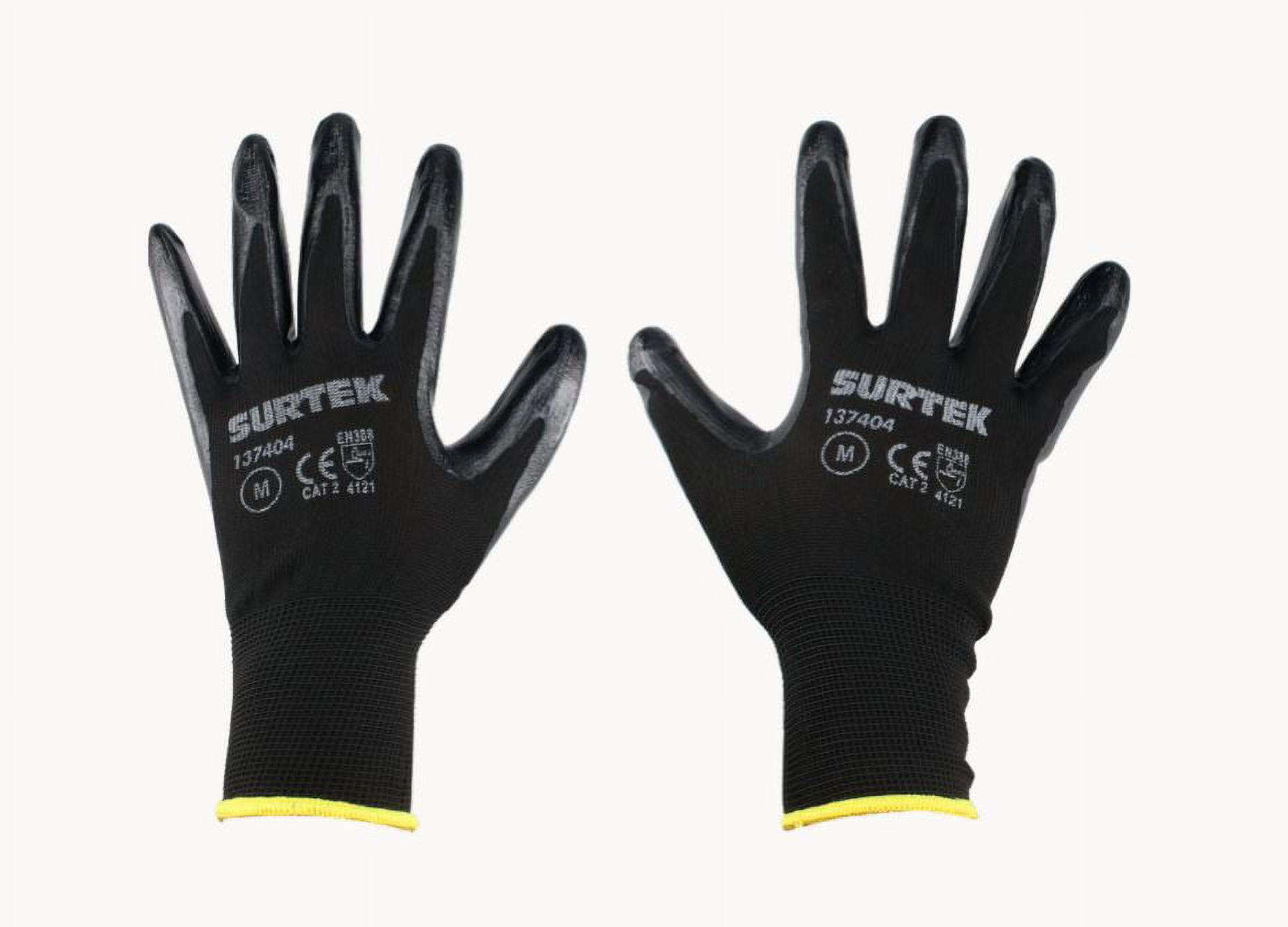Surtek Medium Size Nylon Safety Gloves with Nitrile Coating