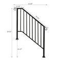 thumbnail image 6 of Wrought Iron Stair Handrail Stair Rail Railing Fit 3-4 Steps Handrail for Stairs, 6 of 8