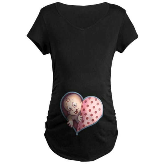 CafePress - Open Hearted Wombie Maternity Dark T Shirt - Maternity Dark T-Shirt