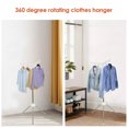 thumbnail image 4 of Grusce 2 Layers/1 Layer Clothes Drying Rack with Rotating Clothes Rail Stainless Steel Laundry Drying Rack Foldable Space Saving Laundry Drying Stand Portable Laundry Air Dryer for Pieces of Clothes, 4 of 5