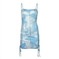 thumbnail image 5 of absuyy Women Dresses Printed Dresses Sleeveless Sexy Sling Fashion Dresses Blue Trendy Skirt Size M, 5 of 7