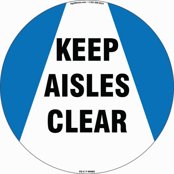 Coronavirus Keep Aisle Clear Non-Slip Floor Graphic | 12 Pack of Vinyl Decal | Protect Your Business, Work Place & Customers |  Made in The USA