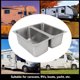thumbnail image 4 of Fregadero de Cocina de Doble Tazón, Estilo Moderno 7.5l Gran Capacidad Desgastes Resistente de Caravana Drenaje Rápido Con Salida de Drenez de 40 mm Camión para Camión, 4 of 7