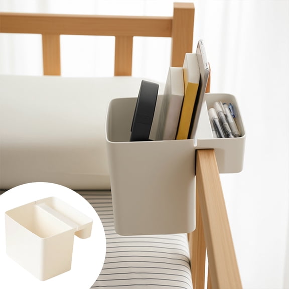 Vfedsrsge Double Sided Plastic Hanging Storage Basket - Bedside Organizer for Small Items & Toiletries, Space Saving Home/Office Use