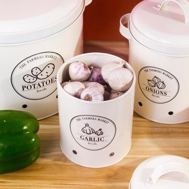Onion Kitchen Food Crisper Vegetable canisters set & Fruit Saver Container Fresh Storage White