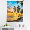 thumbnail image 1 of Beach Tapestry, Sunset over Sea the Palms on the Beach at a Caribbean Island in Barbados, Fabric Wall Hanging Decor for Bedroom Living Room Dorm, 5 Sizes, Multicolor, by Ambesonne, 1 of 1