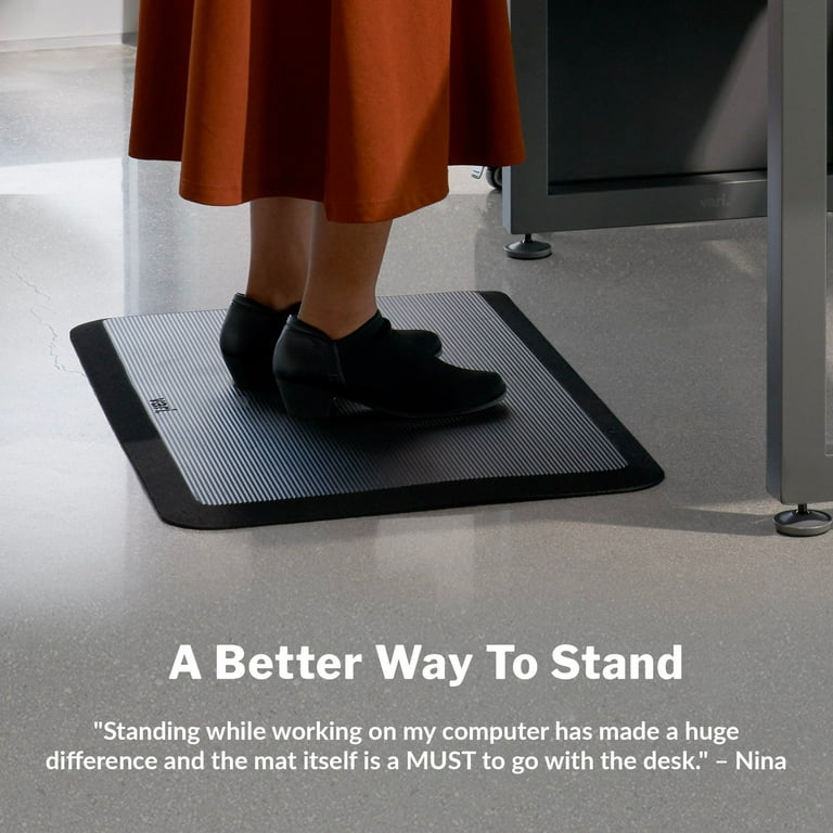 Vari 34 x 22 Standing Desk Mat Cushioned Ergonomic Anti Fatigue Floor Mat, Black, Size: 0.625(H) x 34(W) x 22(D) 401925