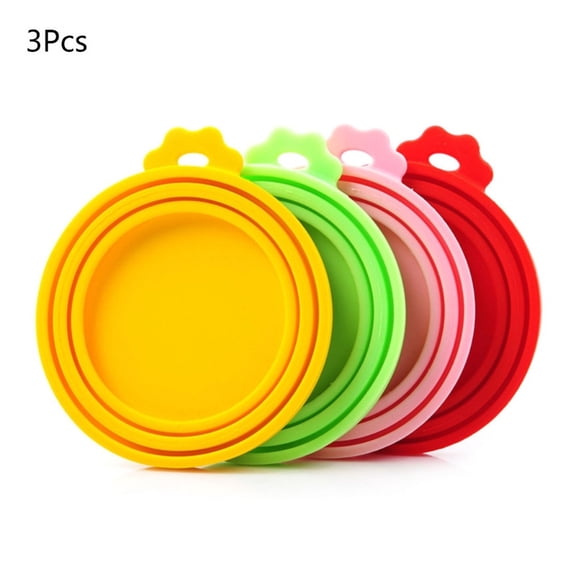 Whoamigo Reusable 3-in-1 Pet Food Can Silicone Cover Dogs Cats Storage Can Lid Seal Cover