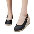 thumbnail image 3 of Sandale Espadrille à Talon Compensé à Bout Fermé pour Femmes, Style Mondain, à Bride Arrière, 3 of 9