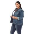 thumbnail image 2 of White Mark Women's Plus Size Classic Denim Jacket, 2 of 5