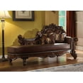 thumbnail image 2 of ACME Vendome Chaise w/2 Pillows in Synthetic Leather & Cherry, 2 of 2