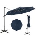 thumbnail image 1 of Costway Parasol de Patio Extérieur de 11 Pi, Parasol Rond Déporté avec Rotation à 360° Bleu Marine, 1 of 10
