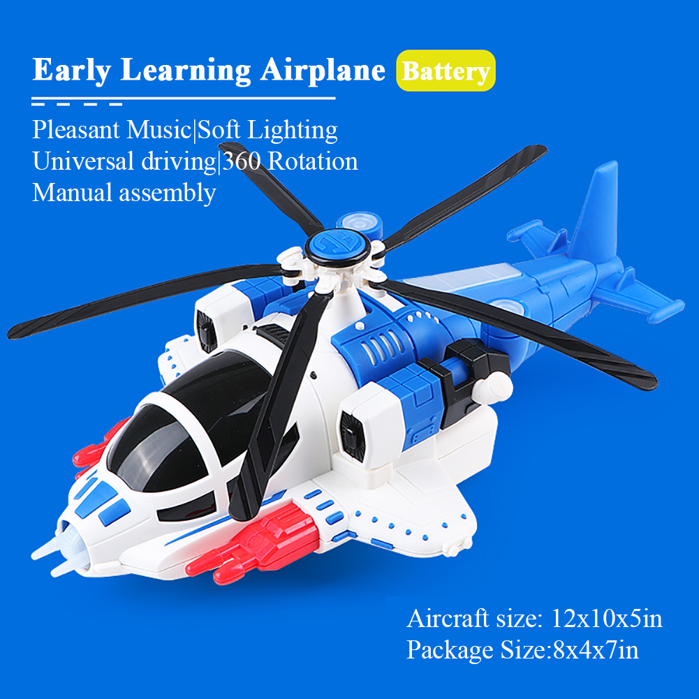 Esaierr Electric Helicopter Toy for Toddler Baby Airplane Toys with Lights and Music Battery Operated for Boys and Girls Ages 3-8 Years Old
