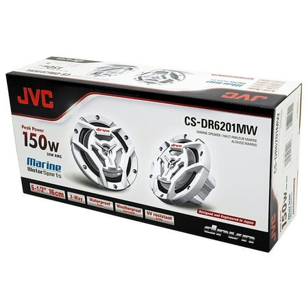 JVC - 6-1/2" 2-Way Marine Speakers with Carbon Mica Cones (Pair) - White