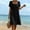 *Black, variant on ClodeEU Women's Square Neck Short Sleeve Mini Dress,Casual Smocked Waist Flowy Dress with Lace Trim Black,Women's Plus L