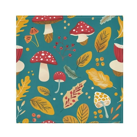 

Napkin Satin Napkin 20*20Inchx1 Kitchen Towel Dinner Plate Towel Decorative Towel Napkin Tea Towel Suitable For Kitchen Table Red Mushroom