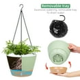 thumbnail image 4 of QCQHDU 2 Pack 8 inch Plastic Green Hanging Planters with 3 Hooks, Hanging Plant Pot Basket with Drainage Hole for Garden Home, 4 of 7
