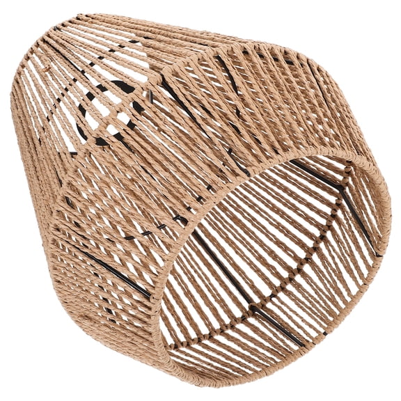 Supvox Hand Woven Light Brown Rattan Lampshade for Pendant Lamp Soft Light Filter