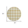 thumbnail image 3 of 8' Gold And Beige Round Plaid Washable Indoor Outdoor Area Rug, 3 of 5