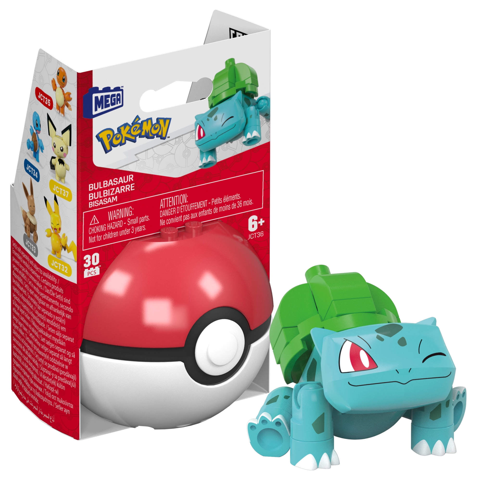 MEGA Pokémon Bulbasaur Building Toy Kits with Action Figure (30 Pieces) for Kids