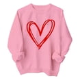 thumbnail image 4 of GiLiling Girls Preppy Heart Sweatshirt, Cute Oversized Pullover, Kids Valentine's Day Graphic Crewneck Athletic Sweater with Pocket (Pink, 11-12 Years), 4 of 5