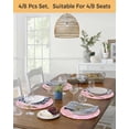 thumbnail image 5 of 13 Inch Round Placemats Set of 6, Christmas Pink Non Slip Heat Insulation PP Table Mats, Xmas Winter Snowflakes New Year Holiday Washable Place Mats for Kitchen Dining Party Table Decor, 5 of 7