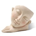 thumbnail image 3 of Femenino Humano Cara Flor Pot Oficina Suculenta Planta Posición de dormir Flowerpot Escultura Jarrón Plantador Interior Decoración al aire libre Inevent HA011260-00B, 3 of 7