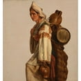 thumbnail image 2 of Jacques-Raymond Brascassat 20x21 Gold Ornate Framed and Double Matted Museum Art Print Titled - Calabraise (ca 1829), 2 of 4