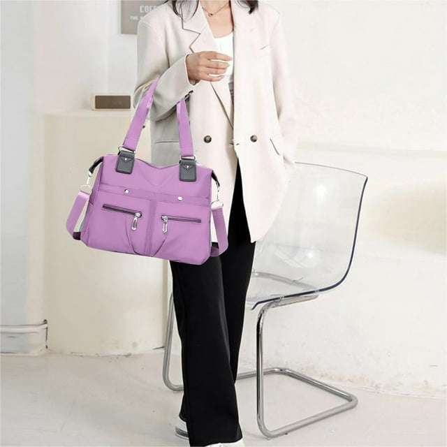 Large Capacity Nylon Shoulder Bag Lightweight Durable Laptop Work Bag for Sports Travel Gym Leisure Everyday Use