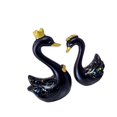 thumbnail image 1 of kurtrusly Résine Cygne Statue Figurines Sculpture Gâteau Tableau de Bord Décor Mini Noir, 1 of 8