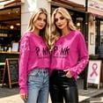 thumbnail image 5 of Breast Cancer Shirts for Women Breast Cancer Awareness Long Sleeve T Shirt, Graphic Tee Fall Casual Long Sleeve T-shirt Support Squad Breast Cancer Casual Tops Red L, 5 of 6