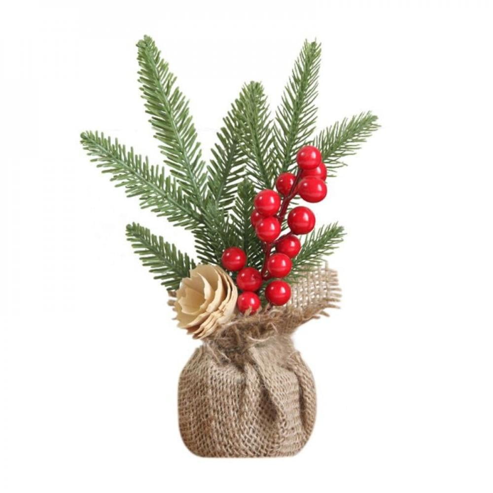 Deepwonder Mini Christmas Tree Artificial Desktop Tree with Pine Cone