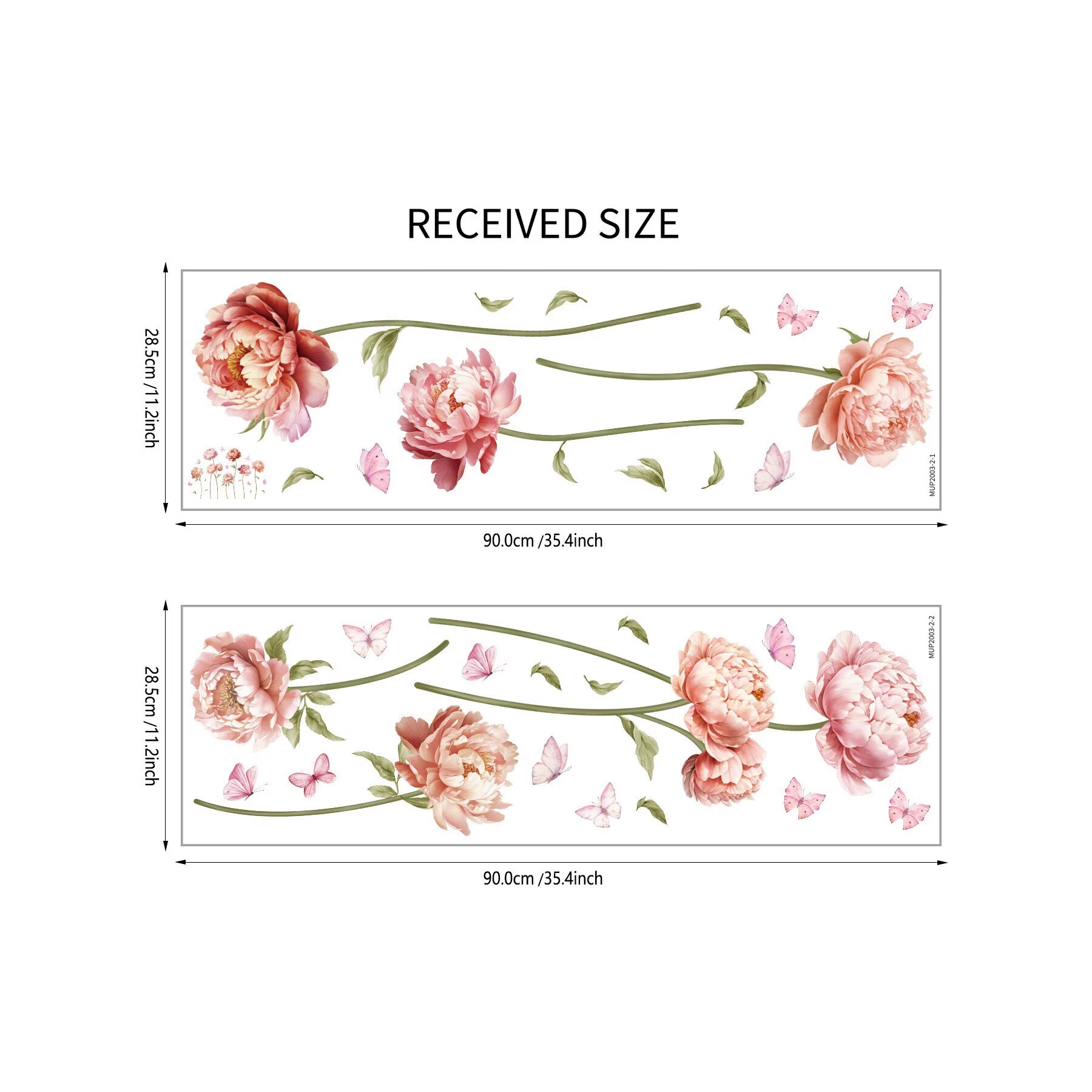 Pink Peony Rose Flower Wall Stickers Boho Floral Transparent sticker Peel and Stick Wall Art Decals for Girls Bedroom Living Room TV Wall Office Wall Decor glass decals