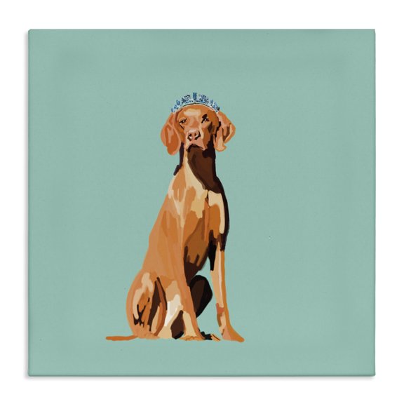 Stupell Industries Eclectic Labrador Dog with Crown Canvas Art, 24 x 24, by Amelia Noyes
