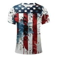 thumbnail image 4 of Vetsdori Short Sleeve Shirts for Men Stretch Navy Pullover Print Patriotic Round Neck Fashion Mens T-Shirts Stylish, 4 of 5