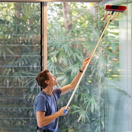 

Window Cleaning Brush Water Fed Pole Kit Water Fed Brush 26FT For Window Solar Panel Cleaning Washing