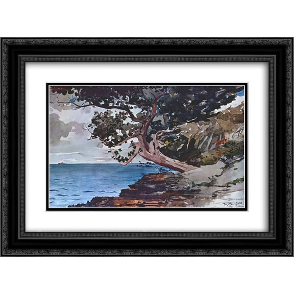 Winslow Homer 2x Matted 24x18 Black Ornate Framed Art Print 'North road, Bermuda'