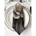 thumbnail image 2 of Black Gold Flower Cloth Napkins Washable Set of 6, Gradient Luxurious Floral Botanical Reusable Dinner Table Napkins Cloth Bulk for Weddings Kitchen Restaurants Hotel Events Parties 20 x 20 Inch, 2 of 9