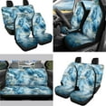 thumbnail image 2 of KUIFORTI Blue Tie Dye Print Car Seat Covers Full Set 11 Piece Seat Covers Steering Wheel Cover Seat Belt Pads Cover Cup Coasters Automotive Interior Accessories for Most Cars, 2 of 6