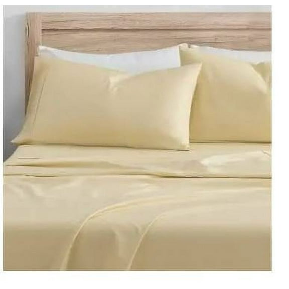 100% Organic Cotton Solid King Sheet Set - Kindlier - Butter Color