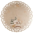thumbnail image 4 of Embroidered Beige Winter Snow Scene Round Table Topper (23"/ 33" Round, 33" Square), 4 of 4