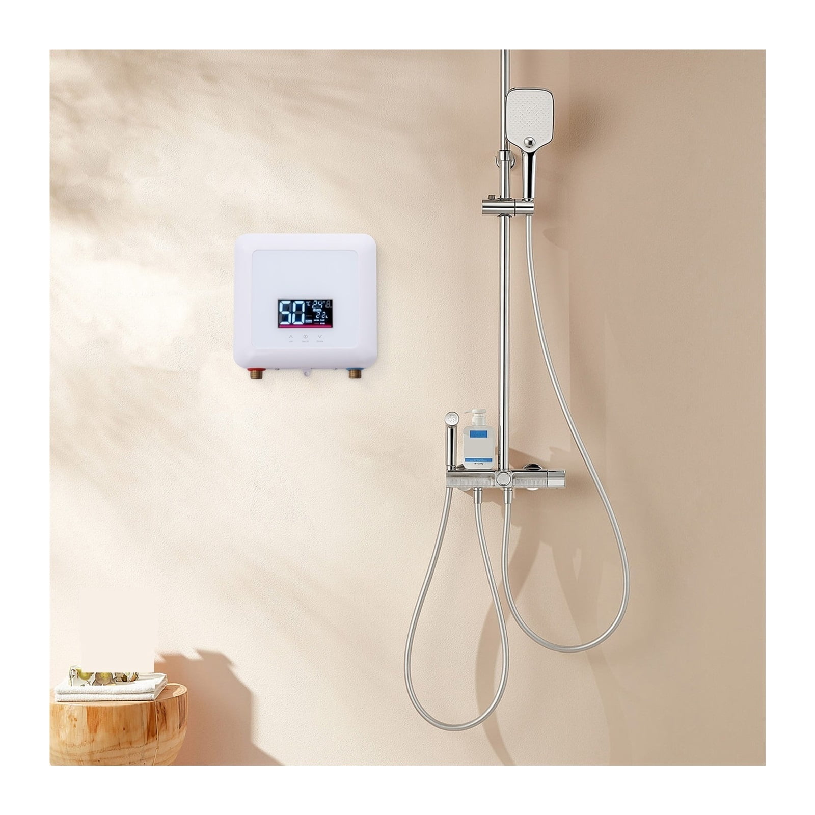 5500W Tankless Water Heater Electric Hot For Shower Bathroom Kitchen Instant Water Heater Heating With Remote & Touch Control ,Energy Saving