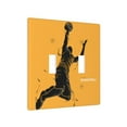 thumbnail image 2 of PAYOHTO Toggle Light Switch Wall Plate Basketball Player Splash Silhouette Pattern Double Switch Cover Standard Size 2-Gang 4.50" x 4.5" Unbreakable Polycarbonate Thermoplastic, 2 of 6