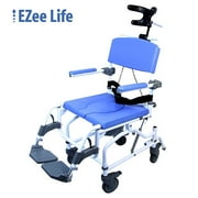 Healthline Medical Products MPU190 Tilt Shower Commode Chair, Blue
