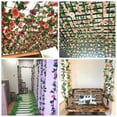thumbnail image 5 of NAMZI 4 pieces (26 feet) artificial rose vine false wreath silk rose hanging vine for wedding party background, arch garden background decoration (9 heads, rose red), 5 of 5