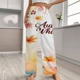 thumbnail image 2 of Thanksgiving Pumpkins Fall Leaves Pajamas For Women Loose Retro Night Pajama Pants Comfortable Sleepwear Bottoms Homewear, 2 of 6