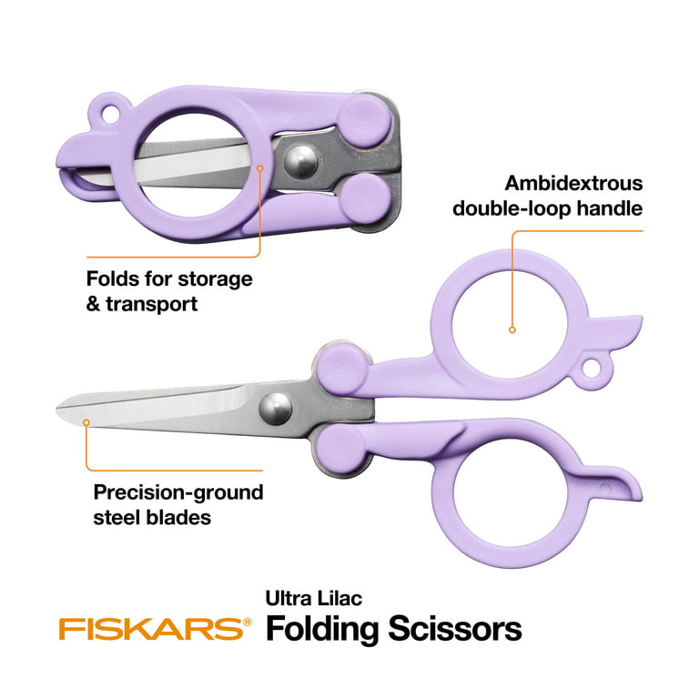 Fiskars Ultra Lilac Folding Scissors, 4 Inches 