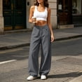 thumbnail image 6 of SwiftWear Barrel Pantss for Women Trendy High Waisted Cotton Wide Leg Baggy Trouser with Pockets, 6 of 8