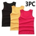 thumbnail image 2 of TEAJOPSUU Girls Summer Tank Tops Solid Color Crew Neck Sleeveless Cotton Tops Casual Basic Camisoles for Toddler Kids 2-14 Years Pink, 2 of 3